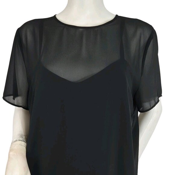 MARELLA Tops - Marella Women's Top Blouse 2 Pc Size 8 Short Sleeve Black  Round Neck NWT 12